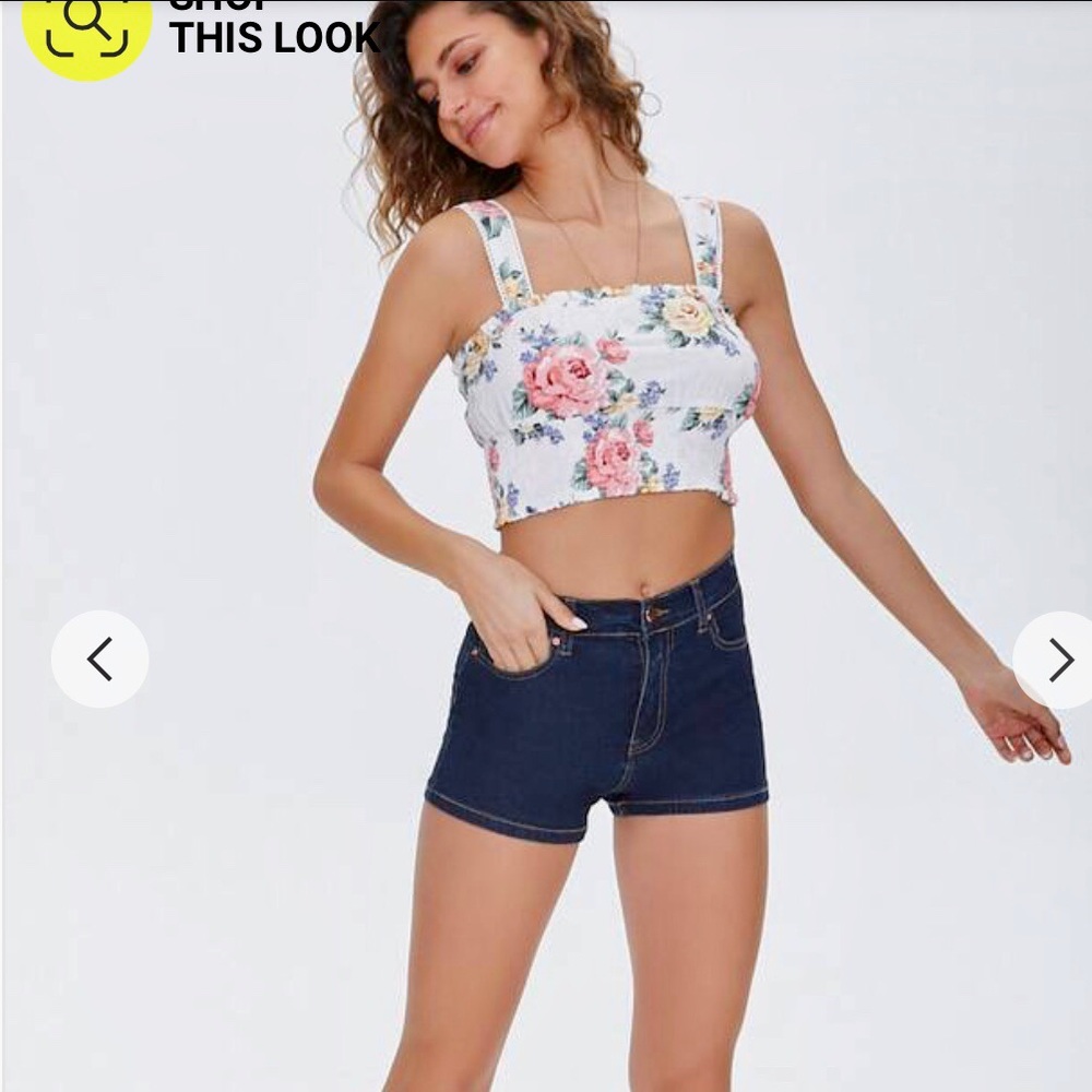 Denim Mid-Rise Shorts